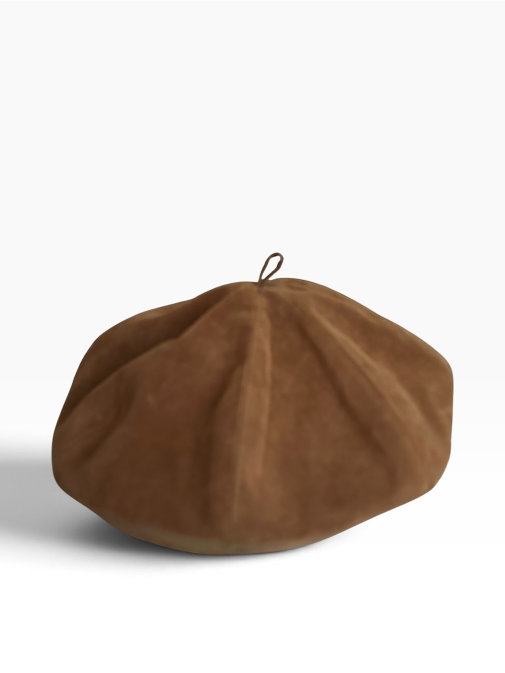Free People Brown Suede-Style Beret Hat